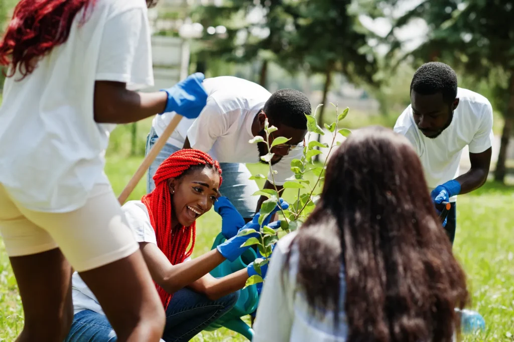 Planting trees during Mazingira Day